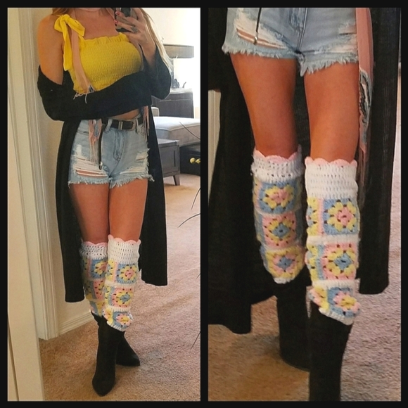 REVOLVE Accessories - Hand made Crochet Knit Leg warmers